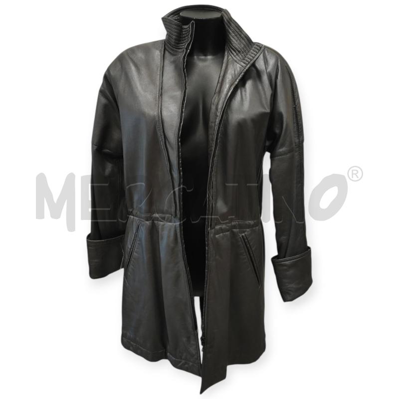 GIACCA DONNA PELLE GIANFRANCO FERRE GRIGIO METALLIZZATO TG. 42 | Mercatino dell'Usato Salerno torrione 1