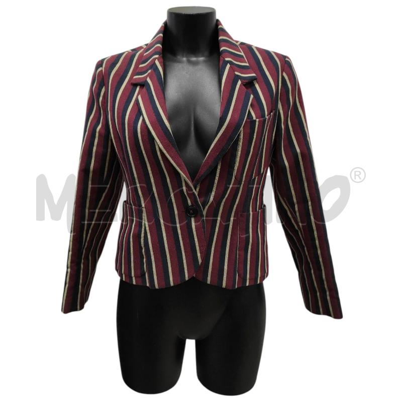 GIACCA DONNA VIVIENNE WESTWOOD BORDEAUX RIGHE BLU ORO TG.42 | Mercatino dell'Usato Salerno torrione 1