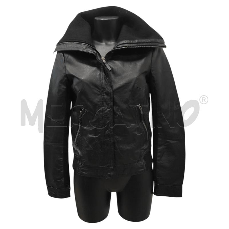 GIACCA PELLE DONNA ONLY CON COLLO LUNGO TG. S | Mercatino dell'Usato Salerno torrione 1