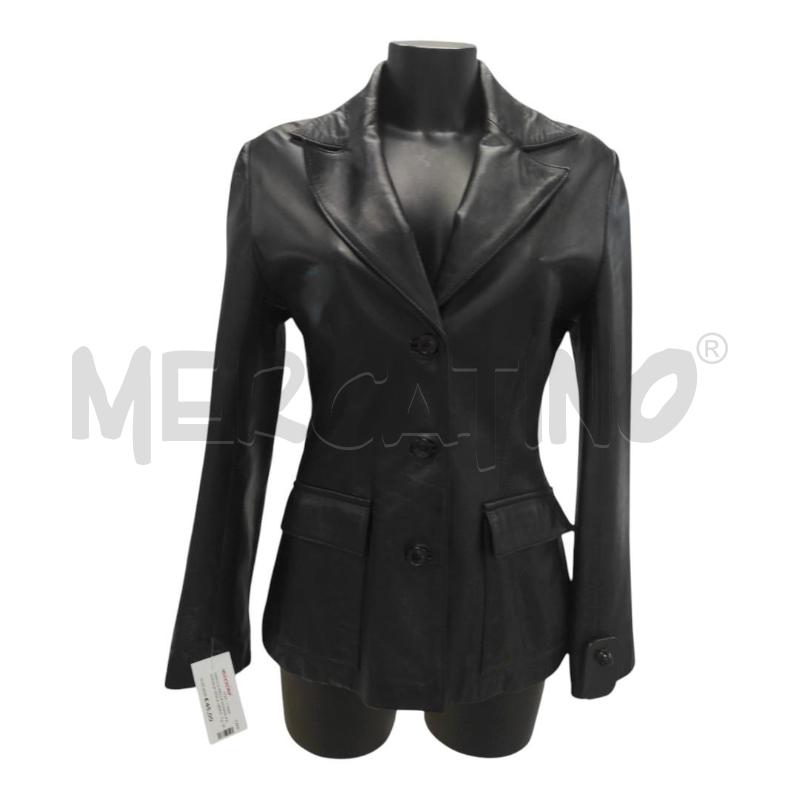 GIACCA PELLE DONNA PASQUALE MOLA NERO TG.M | Mercatino dell'Usato Salerno torrione 1