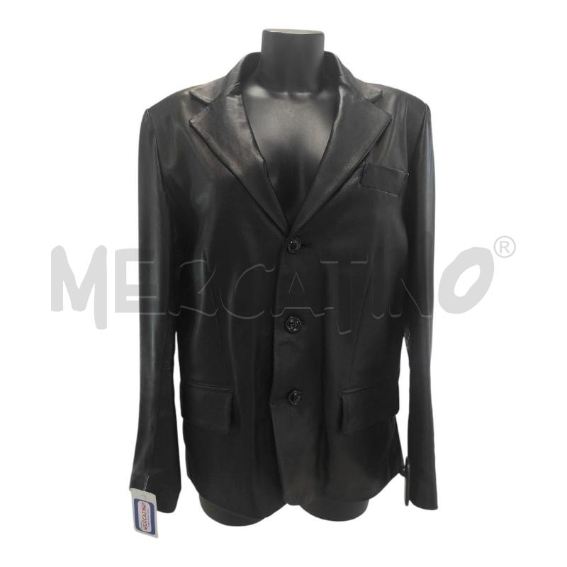 GIACCA UOMO VERA PELLE NERA TASCHE INTERNE TG. 48 | Mercatino dell'Usato Salerno torrione 1