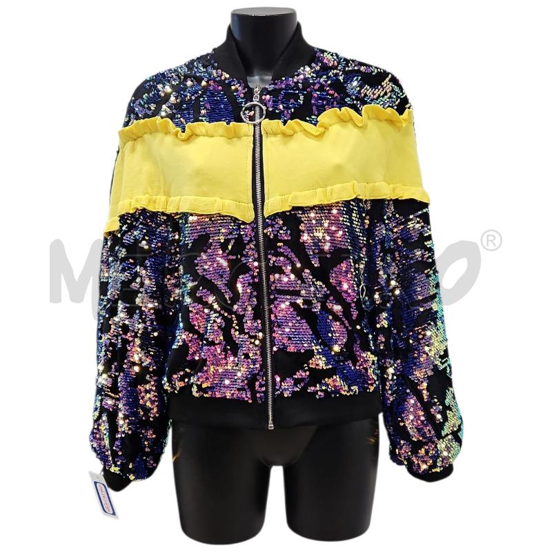 GIUBBINO DONNA MOOCHY GIALLO NERO CON PAILLETTE COLORATE TG. TU | Mercatino dell'Usato Salerno torrione 1