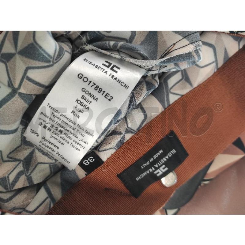 GONNA ELISABETTA FRANCHI MARRONE FANTASIA STELLE TG. 38 | Mercatino dell'Usato Salerno torrione 2