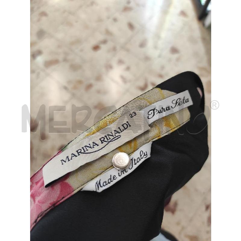 GONNA MARINA RINALDI NERA  A FIORI TG. 23 SETA | Mercatino dell'Usato Salerno torrione 2