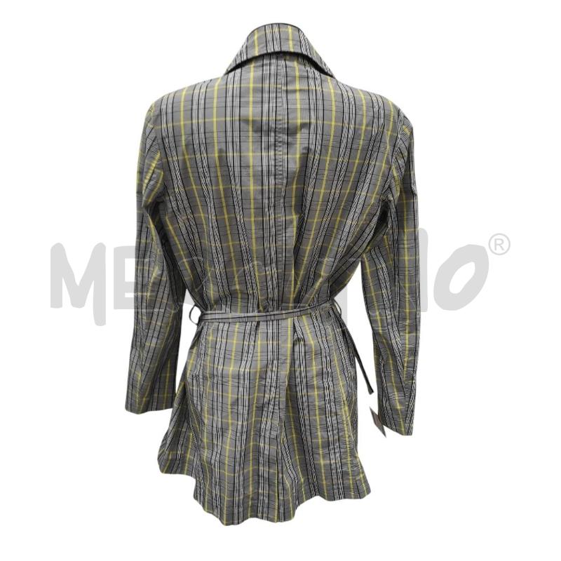 IMPERMEABILE DONNA AKÈ GRIGIO QUADRI NERI GIALLI TG. 46 | Mercatino dell'Usato Salerno torrione 2