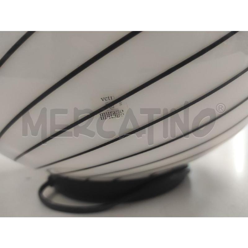 LAMPADA MURANO BIANCA SPIRALE NERA 40X25 CM | Mercatino dell'Usato Salerno torrione 2