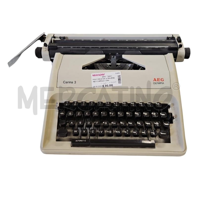 MACCHINA DA SCRIVERE AEG CARINA 3 GRIGIA CON CUSTODIA | Mercatino dell'Usato Salerno torrione 2