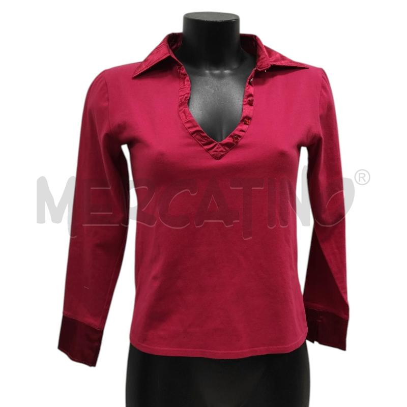 MAGLIA DONNA CAMOMILLA ROSSA COLLETTO TIPO CAMICIA TG. 42 | Mercatino dell'Usato Salerno torrione 1