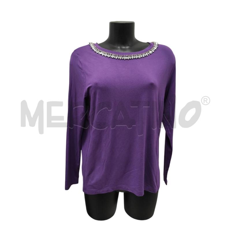 MAGLIA DONNA CAMOMILLA VIOLA CON STRASS TG.44 | Mercatino dell'Usato Salerno torrione 1