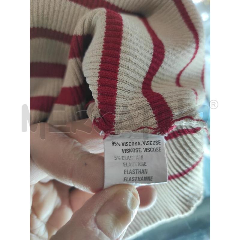 MAGLIA DONNA LUISA SPAGNOLI RIGHE ROSSE BIANCHE TG. 44 | Mercatino dell'Usato Salerno torrione 3