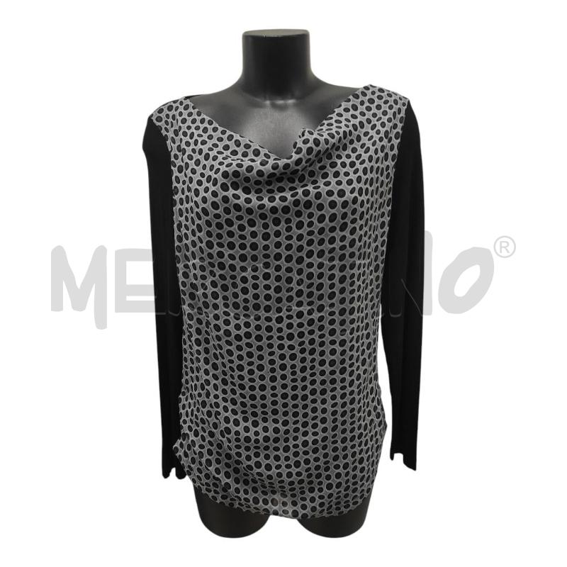 MAGLIA DONNA NERO GIARDINI NERA GRIGIA POIS VELATA TG.M | Mercatino dell'Usato Salerno torrione 1