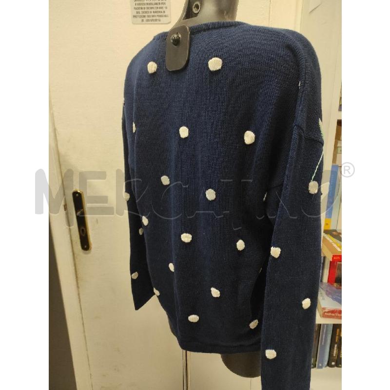MAGLIONE DONNA MOSCHINO BLU CON CILIEGIE TG. M | Mercatino dell'Usato Salerno torrione 3