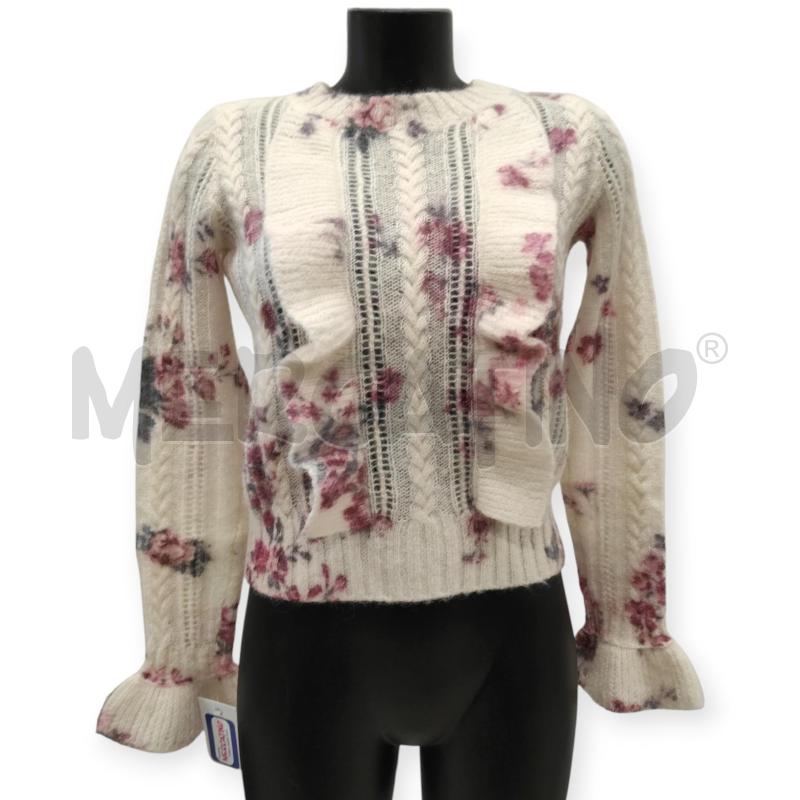 MAGLIONE DONNA PHILOSOPHY BIANCA CON FIORI VIOLA TG. 38 | Mercatino dell'Usato Salerno torrione 1