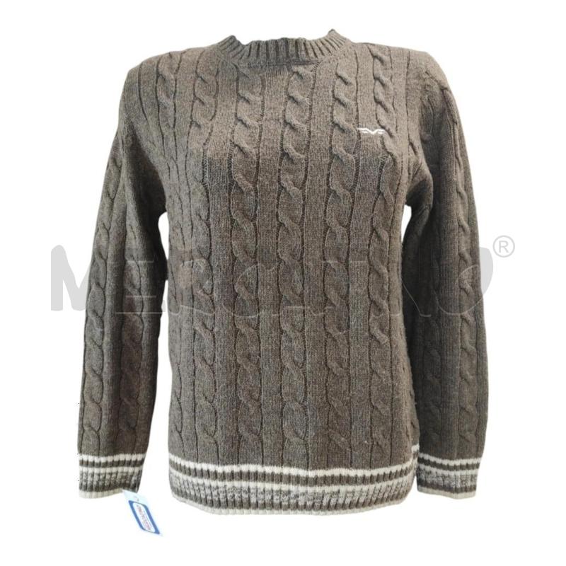 MAGLIONE UOMO ARMATA DI MARE MARRONE MISTO MERINOS TRECCE TG S | Mercatino dell'Usato Salerno torrione 1