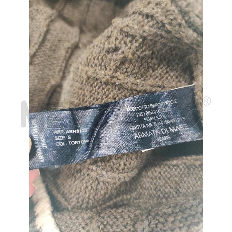 MAGLIONE UOMO ARMATA DI MARE MARRONE MISTO MERINOS TRECCE TG S | Mercatino dell'Usato Salerno torrione 4
