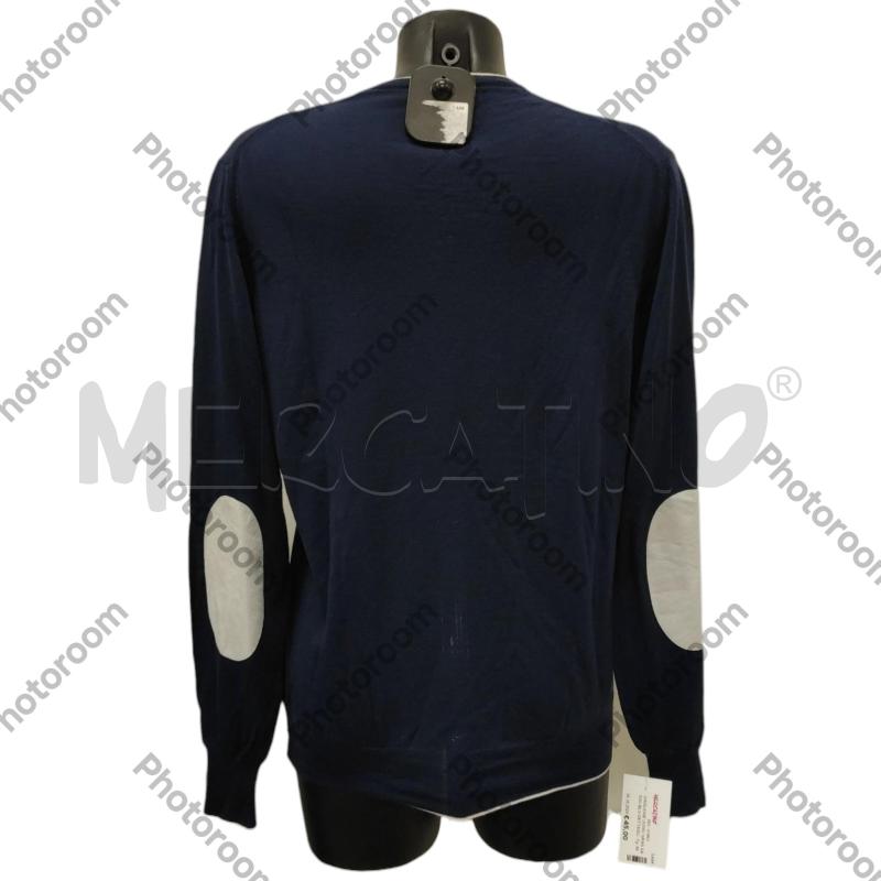 MAGLIONE UOMO GRAN SASSO BLU DETTAGLI BIANCHI TG.50 | Mercatino dell'Usato Salerno torrione 2