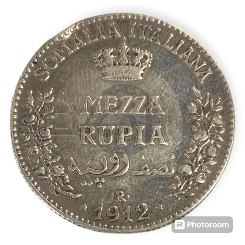 MONETA SOMALIA ITALIANA MEZZA RUPIA VITTORIO EMANUELE III 1912 R | Mercatino dell'Usato Salerno torrione 1