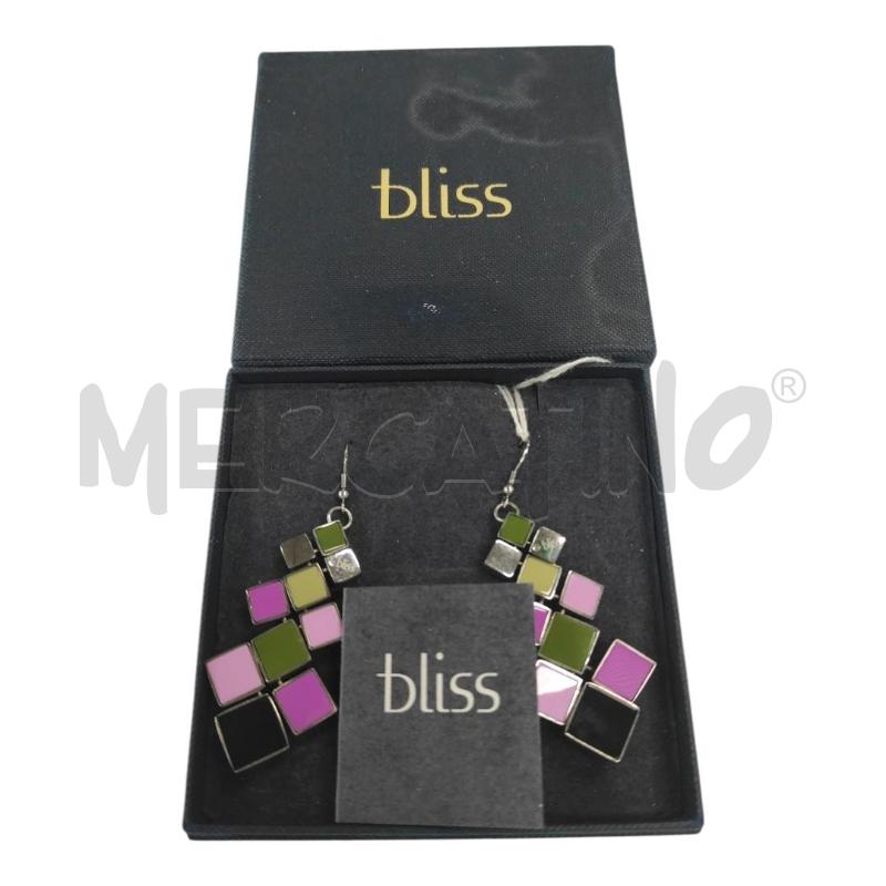 ORECCHINI BLISS QUADRATINI ROSA VERDE NERO | Mercatino dell'Usato Salerno torrione 1