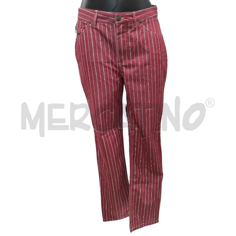 PANTALONE DONNA BROOKSFIELD ROSSO A RIGHE TG. 46 | Mercatino dell'Usato Salerno torrione 1