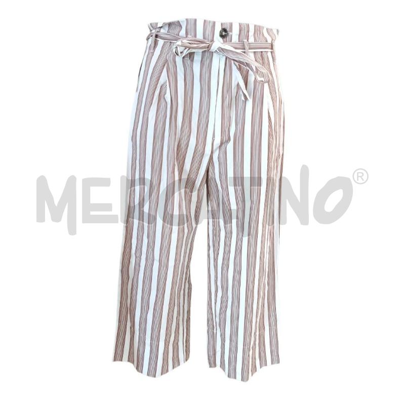 PANTALONE DONNA EMME MARELLA BIANCO RIGHE BORDEAUX TG. 42 | Mercatino dell'Usato Salerno torrione 1