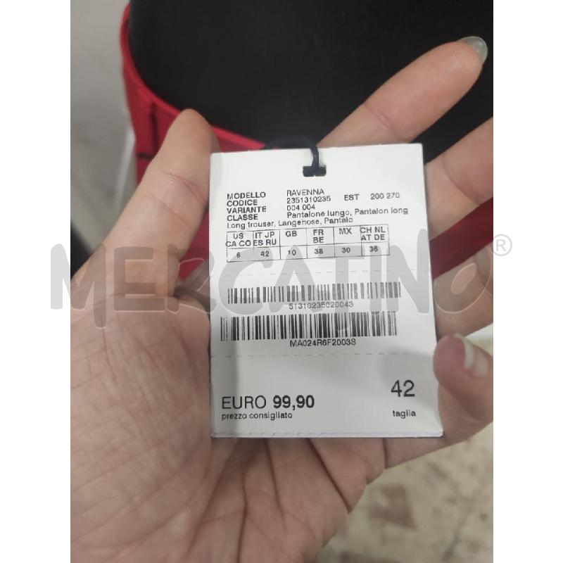 PANTALONE DONNA EMME MARELLA ROSSO CARTELLINATO TG. 42 | Mercatino dell'Usato Salerno torrione 2