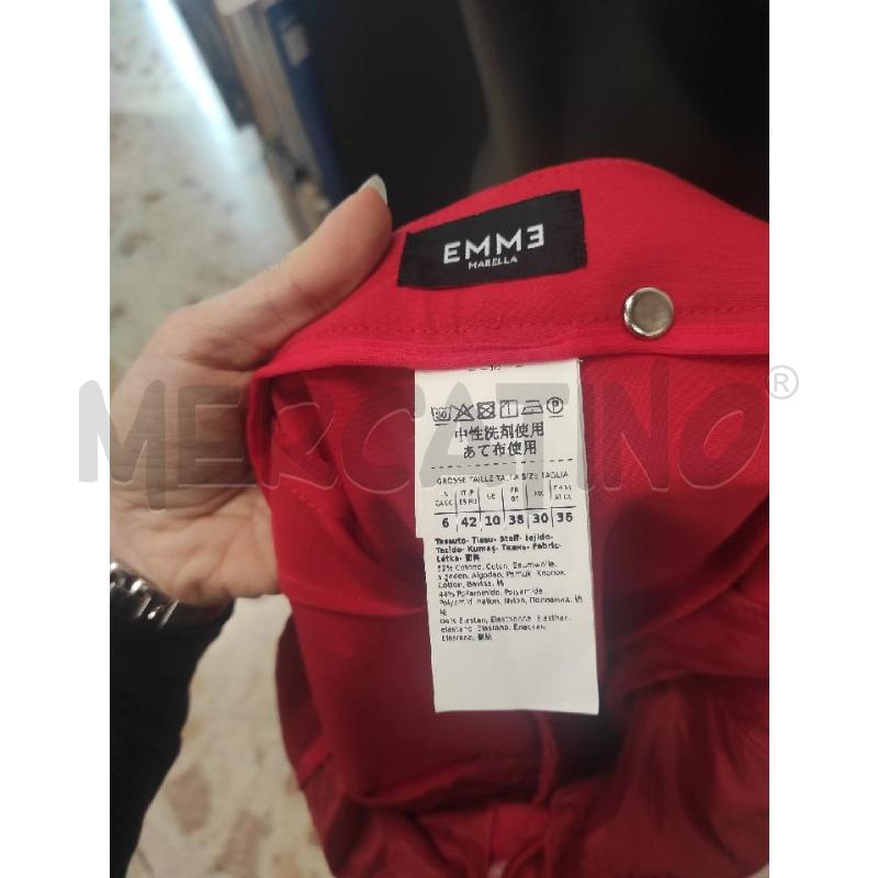PANTALONE DONNA EMME MARELLA ROSSO CARTELLINATO TG. 42 | Mercatino dell'Usato Salerno torrione 3
