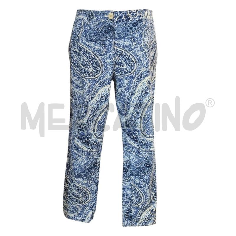 PANTALONE DONNA ETRO BIANCO BLU PAISLEY TG. 48  | Mercatino dell'Usato Salerno torrione 1