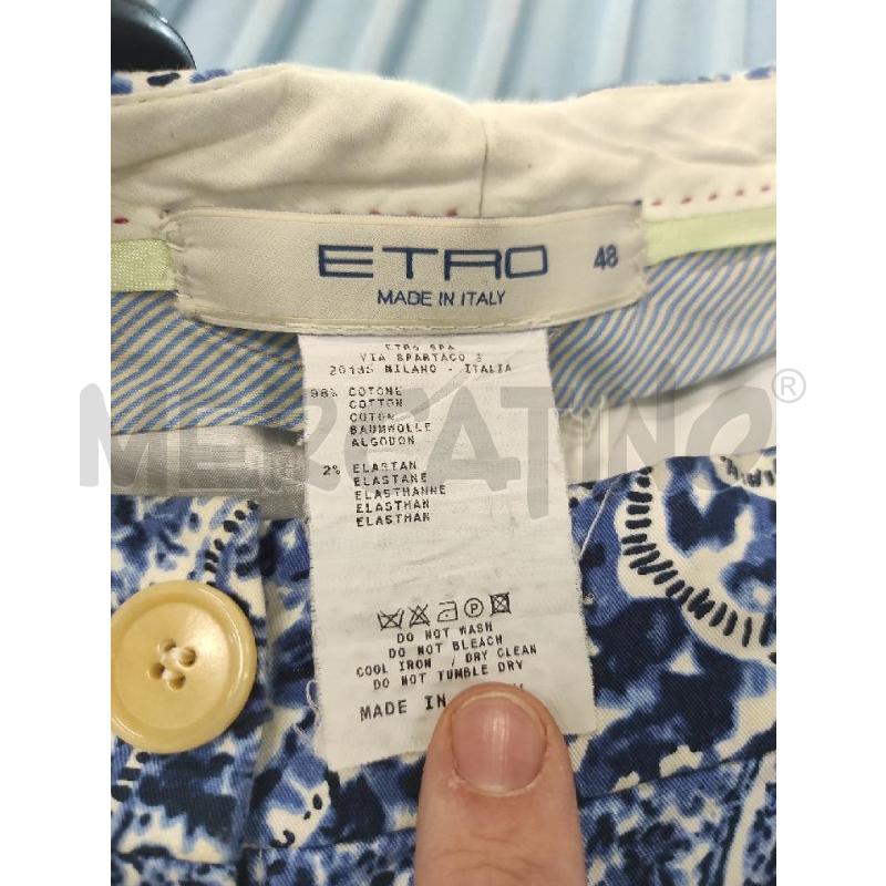 PANTALONE DONNA ETRO BIANCO BLU PAISLEY TG. 48  | Mercatino dell'Usato Salerno torrione 2