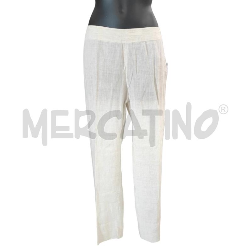PANTALONE DONNA LUISA SPAGNOLI BEIGE LINO TG. L | Mercatino dell'Usato Salerno torrione 1