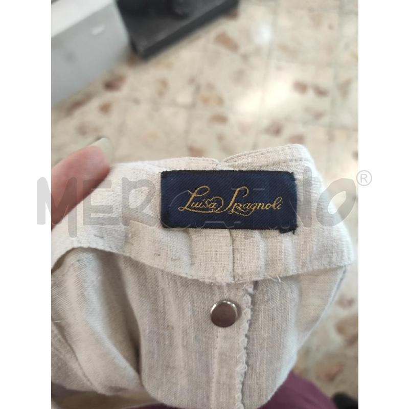 PANTALONE DONNA LUISA SPAGNOLI BEIGE LINO TG. L | Mercatino dell'Usato Salerno torrione 2