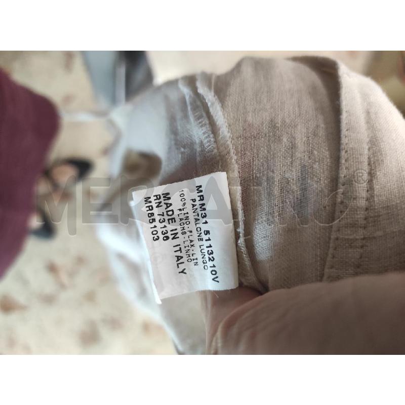 PANTALONE DONNA LUISA SPAGNOLI BEIGE LINO TG. L | Mercatino dell'Usato Salerno torrione 3