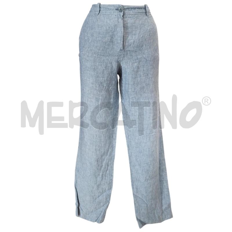 PANTALONE DONNA LUISA SPAGNOLI BLU LINO TG. 48  | Mercatino dell'Usato Salerno torrione 1