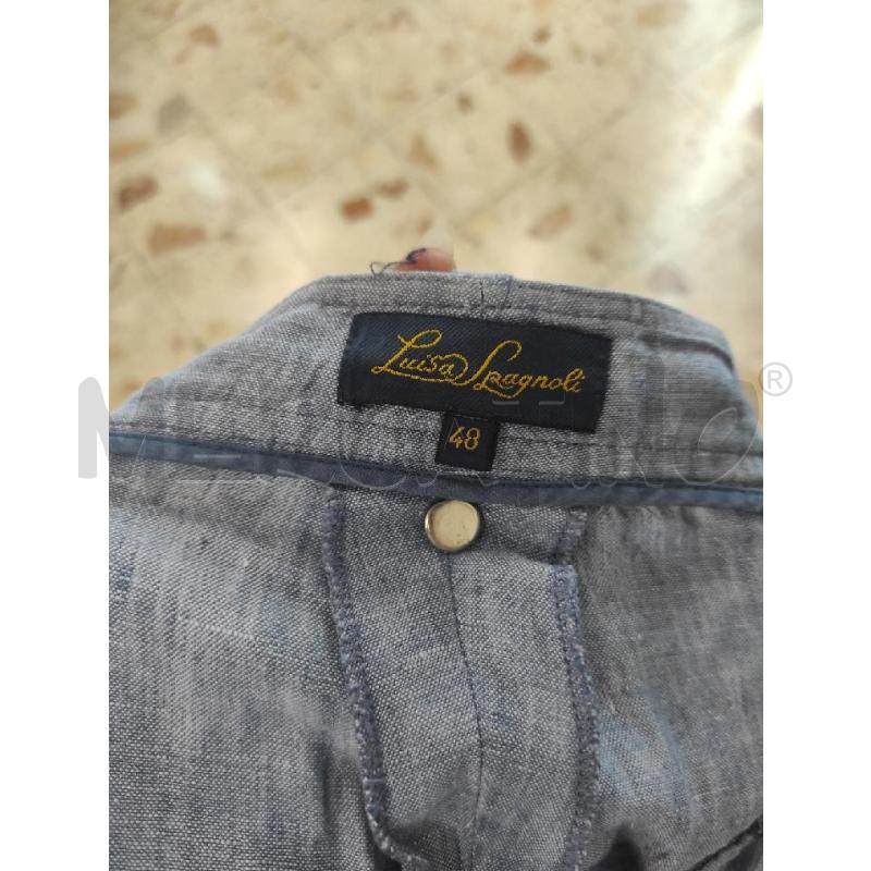 PANTALONE DONNA LUISA SPAGNOLI BLU LINO TG. 48  | Mercatino dell'Usato Salerno torrione 2