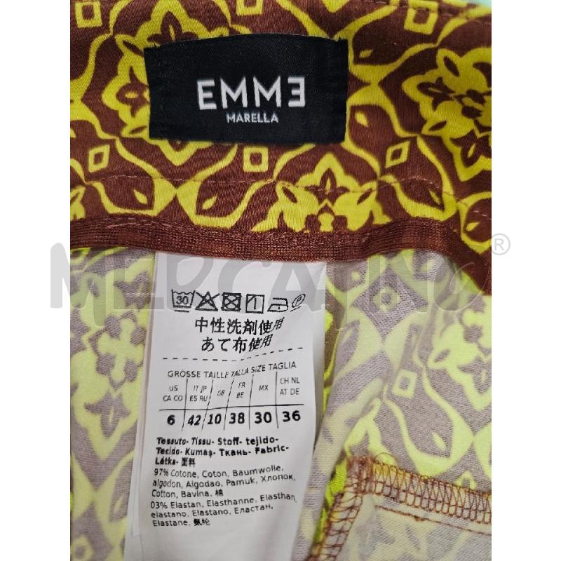 PANTALONE DONNA MARELLA MARRONCINO E GIALLO FANTASIA TG. 42 | Mercatino dell'Usato Salerno torrione 3