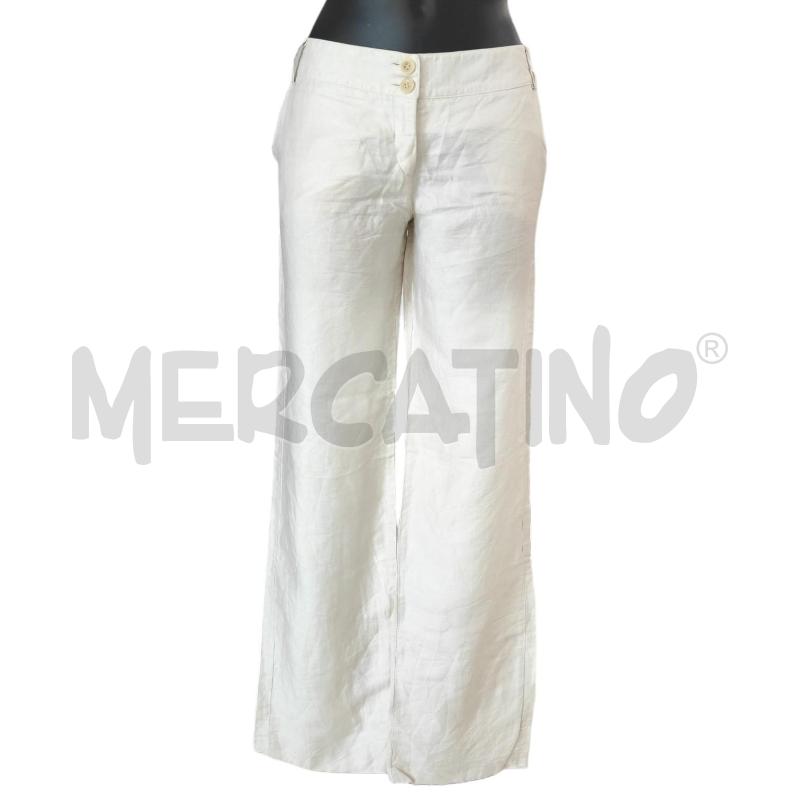 PANTALONE DONNA PINKO BEIGE LINO COTONE TG. 46 | Mercatino dell'Usato Salerno torrione 1
