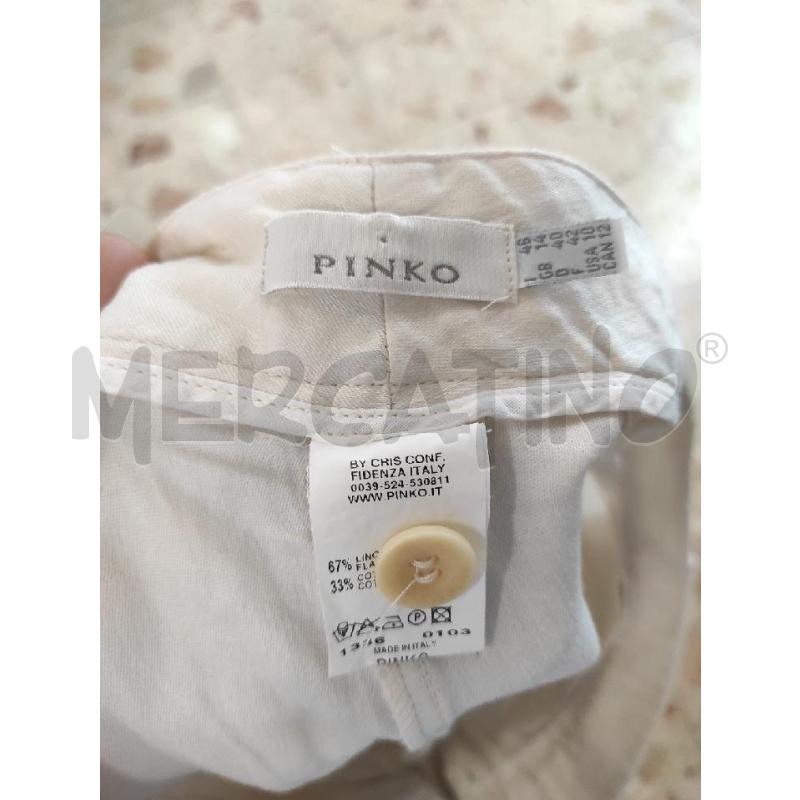 PANTALONE DONNA PINKO BEIGE LINO COTONE TG. 46 | Mercatino dell'Usato Salerno torrione 2
