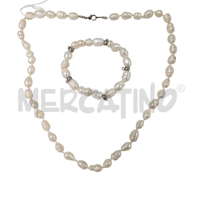 PARURE PERLE SCARAMAZZA COLLANA + BRACCIALE | Mercatino dell'Usato Salerno torrione 1