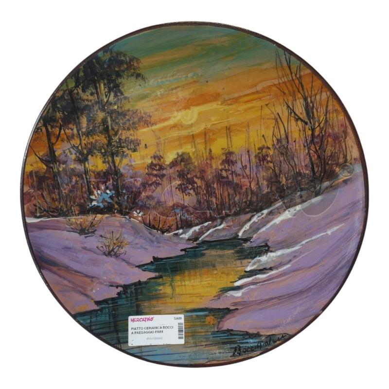 PIATTO CERAMICA BOCCIA PAESAGGIO FIUME  | Mercatino dell'Usato Salerno torrione 1