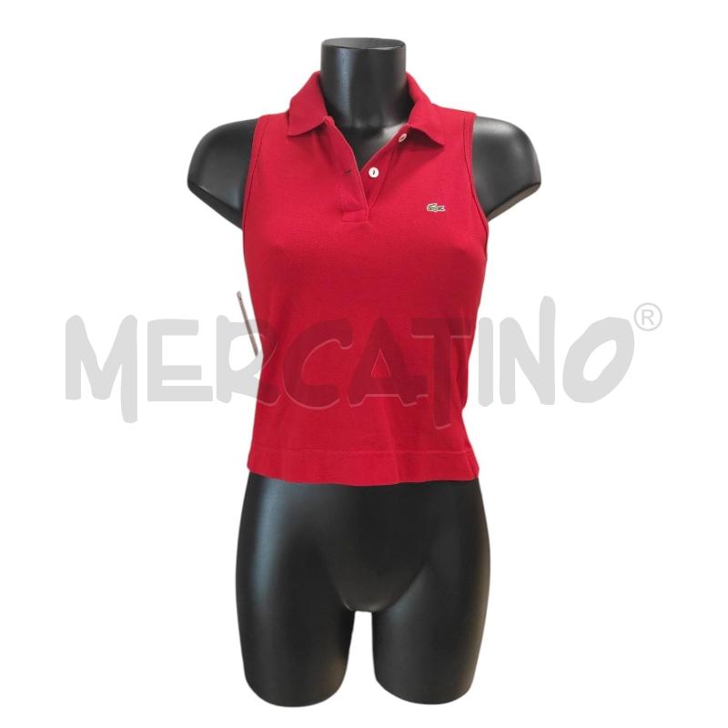 POLO DONNA LACOSTE ROSSA SMANICATA TG. 38 | Mercatino dell'Usato Salerno torrione 1