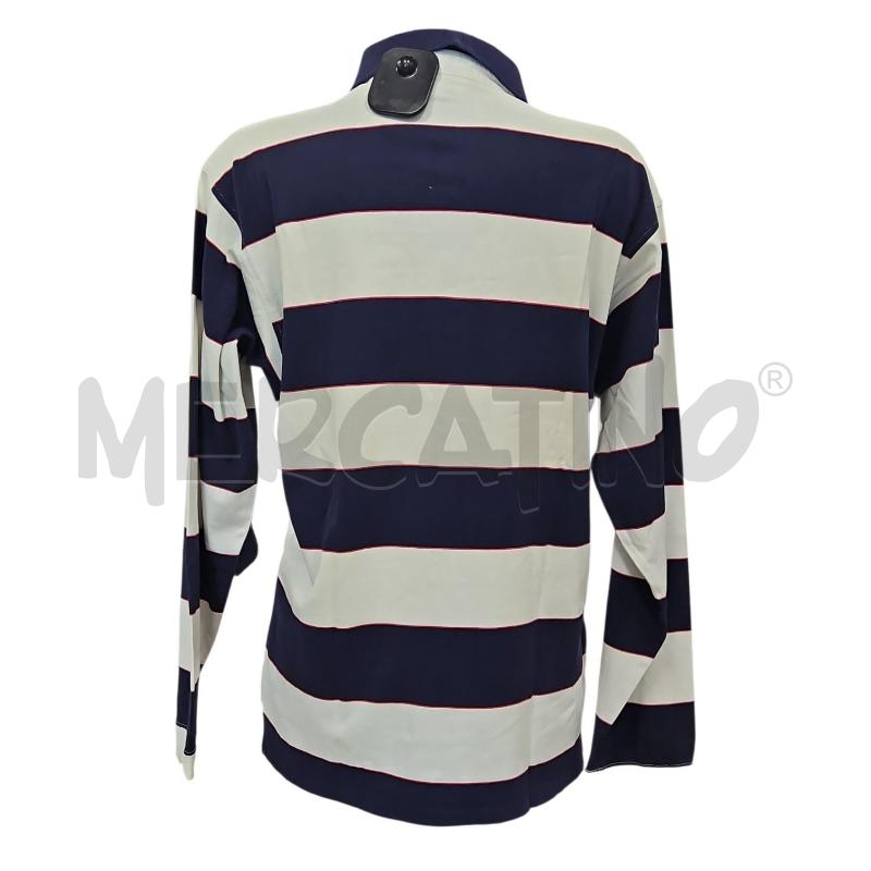 POLO UOMO LACOSTE MANICHE LUNGHE BIANCA BLU TG. 3  | Mercatino dell'Usato Salerno torrione 2