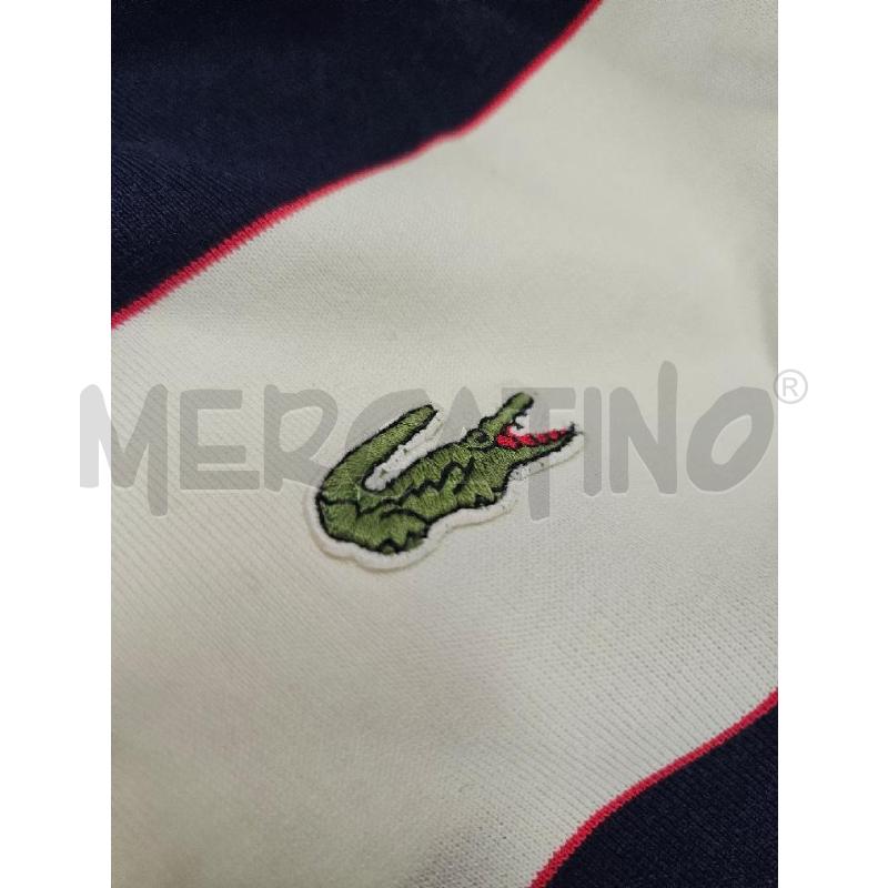 POLO UOMO LACOSTE MANICHE LUNGHE BIANCA BLU TG. 3  | Mercatino dell'Usato Salerno torrione 4