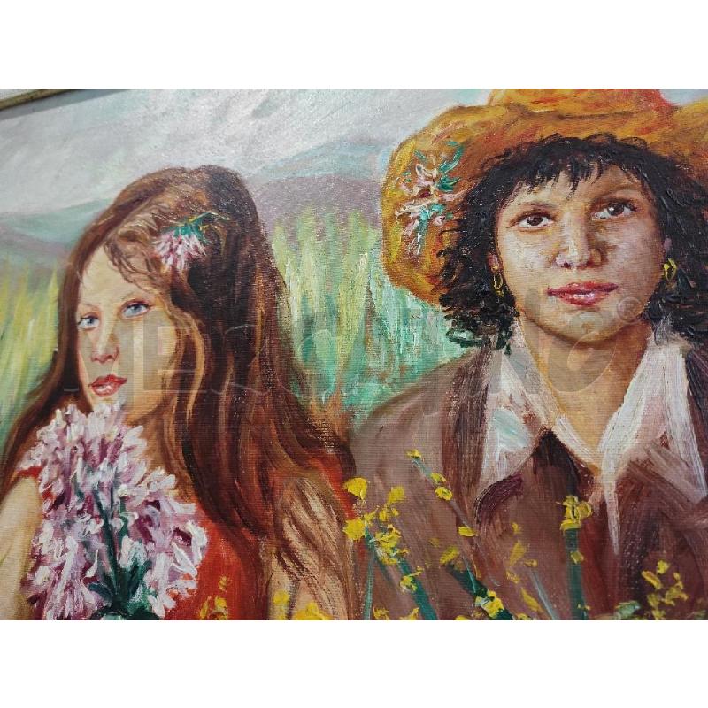 QUADRO ANTONELLO IOVINE COPPIA DI CONTADINI 50 X 70 | Mercatino dell'Usato Salerno torrione 3