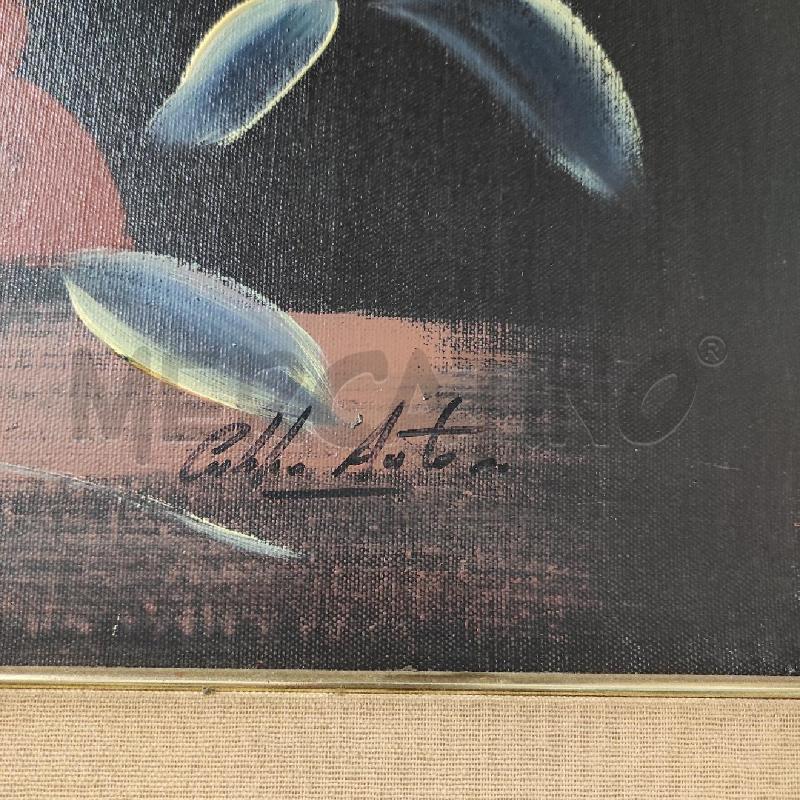 QUADRO ANTONIO C. CON FIORI SFONDO NERO  | Mercatino dell'Usato Salerno torrione 2