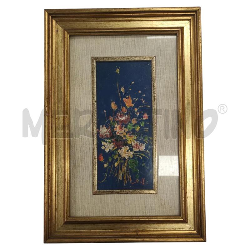 QUADRO VALERIANI FIORI FONDO BLU | Mercatino dell'Usato Salerno torrione 1
