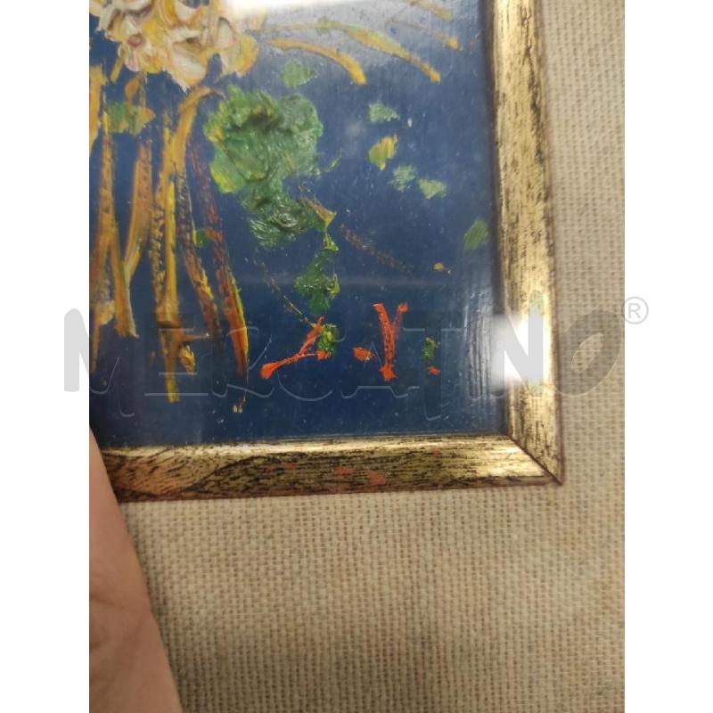 QUADRO VALERIANI FIORI FONDO BLU | Mercatino dell'Usato Salerno torrione 2