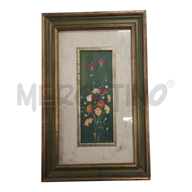 QUADRO VALERIANI FIORI FONDO VERDE | Mercatino dell'Usato Salerno torrione 1
