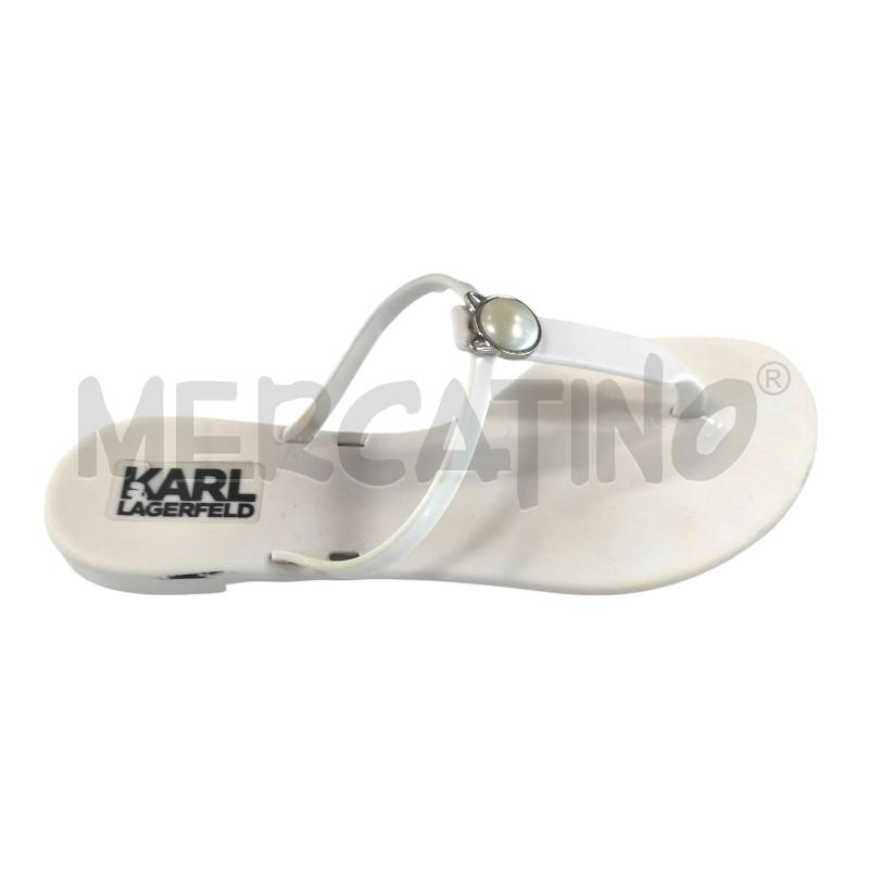 SANDALI DONNA KARL LAGERFELD BIANCO TG. 37 | Mercatino dell'Usato Salerno torrione 1