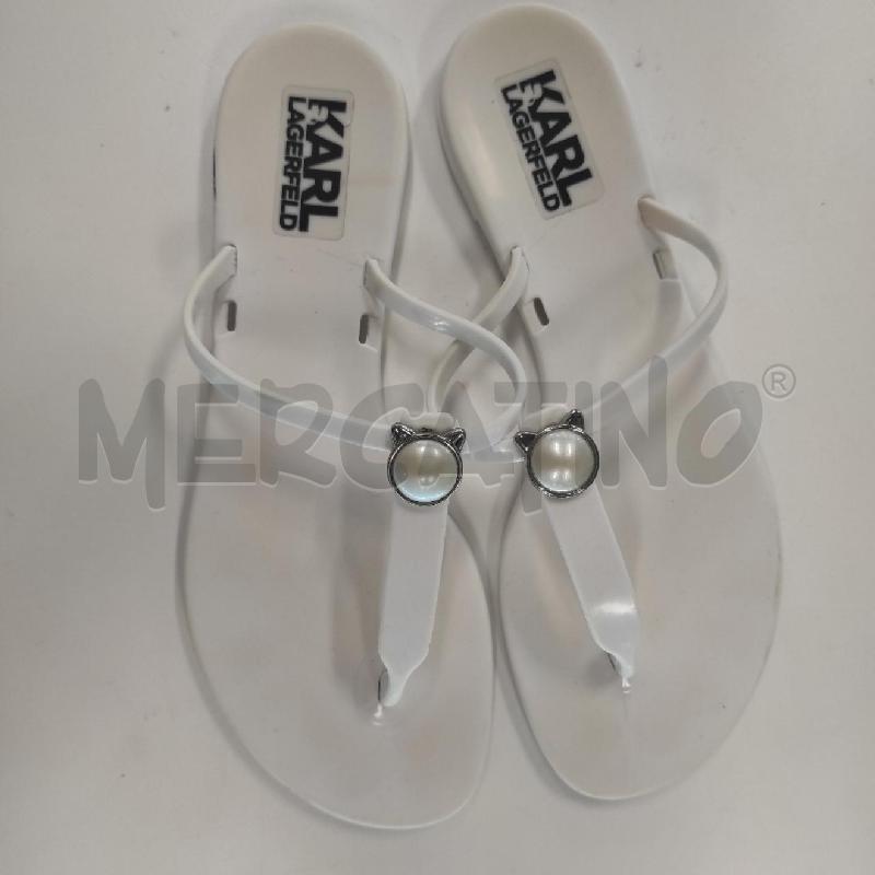 SANDALI DONNA KARL LAGERFELD BIANCO TG. 37 | Mercatino dell'Usato Salerno torrione 2