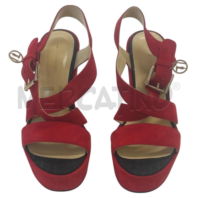 SANDALI DONNA TRUSSARDI J ROSSI PELLE TG 37  | Mercatino dell'Usato Salerno torrione 1