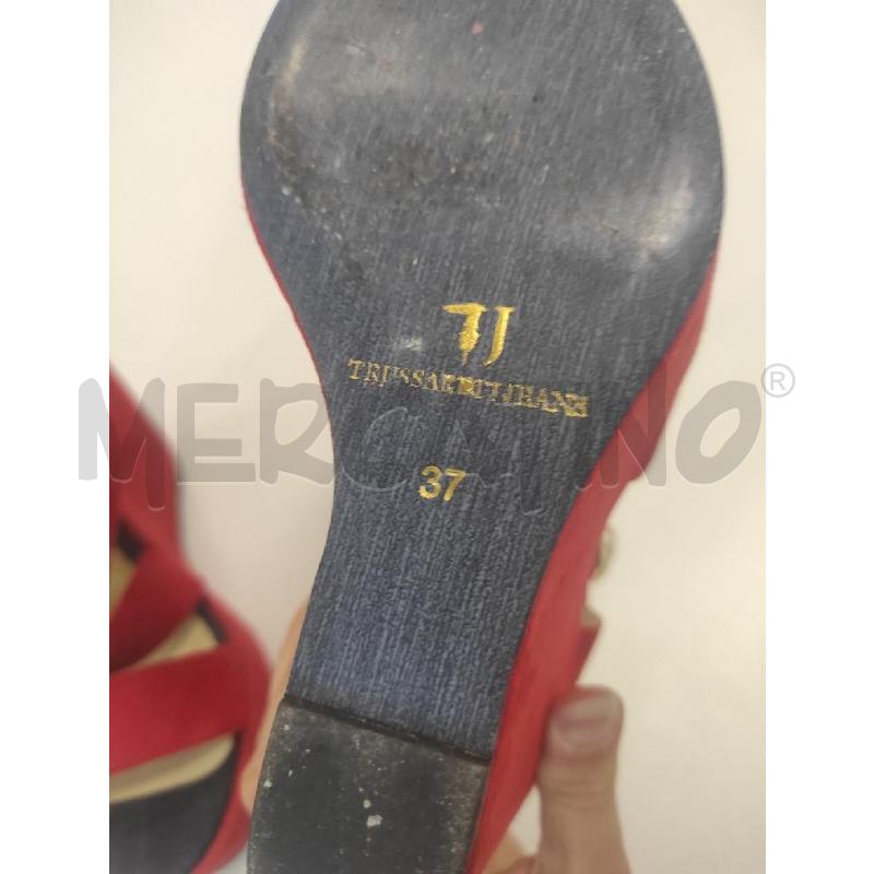 SANDALI DONNA TRUSSARDI J ROSSI PELLE TG 37  | Mercatino dell'Usato Salerno torrione 3
